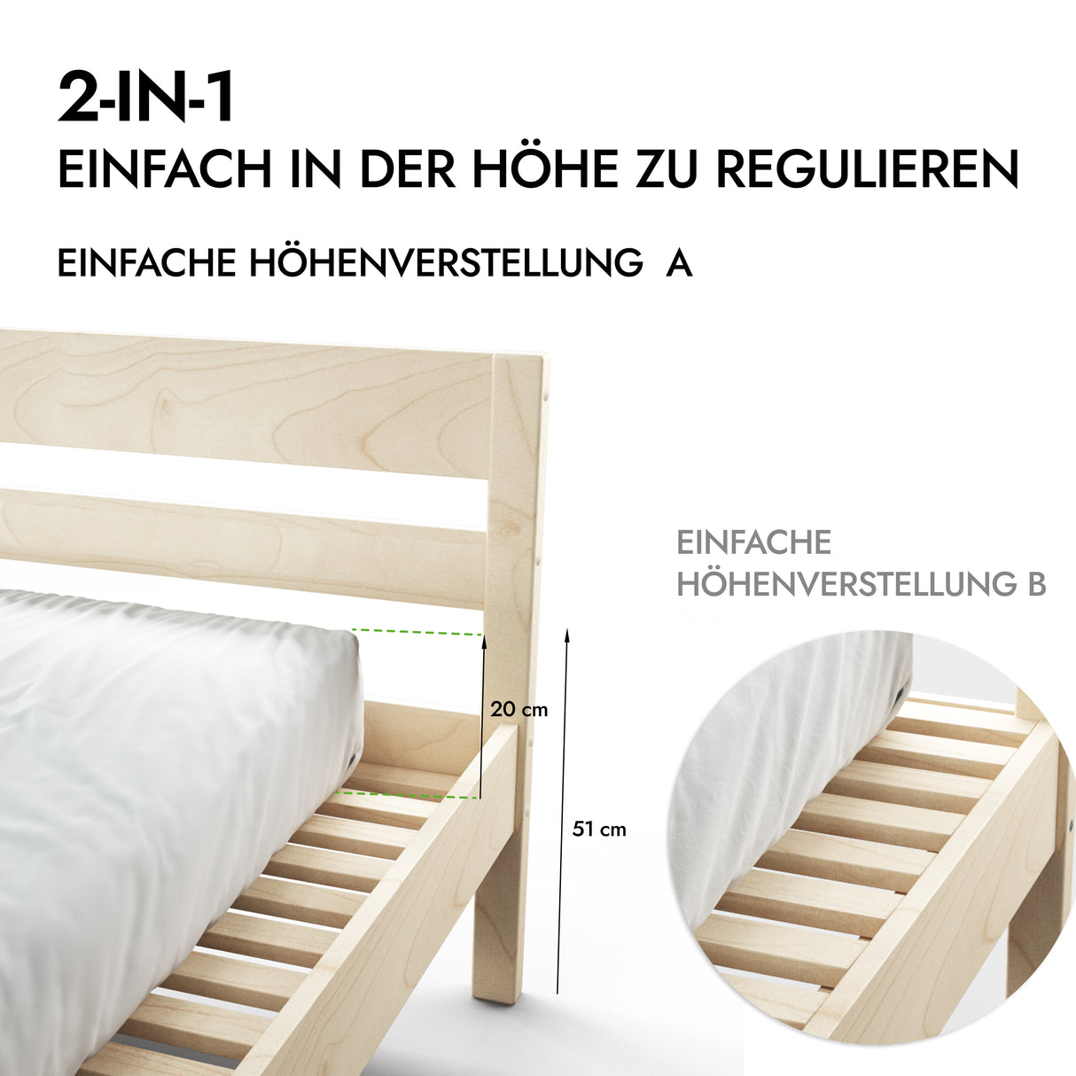 Holz Bett 90x190