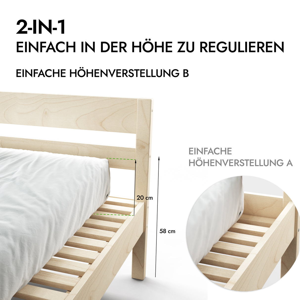 Holz Bett 90x190