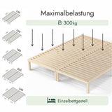 Futonbett aus Massivholz Birke 90x200