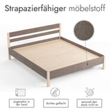 Holzbett mit Stoffbezug Farbe Braun 180x200 cm