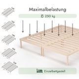 Futonbett aus massivem Kiefernholz 100x190