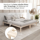 Futonbett aus Massivholz Birke 100x200