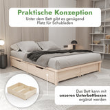 Futonbett aus Massivholz Birke 80x200