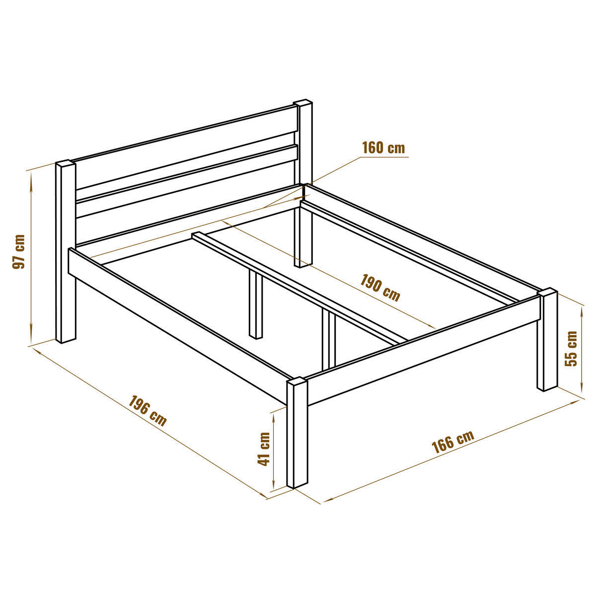 Seniorenbett 160x190 Liegehöhe 55 cm