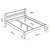 Holzbett mit Stoffbezug Farbe Braun 200x200 cm