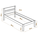 Holzbett mit Stoffbezug Farbe Braun 120x200 cm