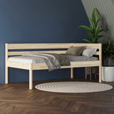 Seniorenbett 90x200 cm mit  winkelformiger Rückenlehne Scandi Style