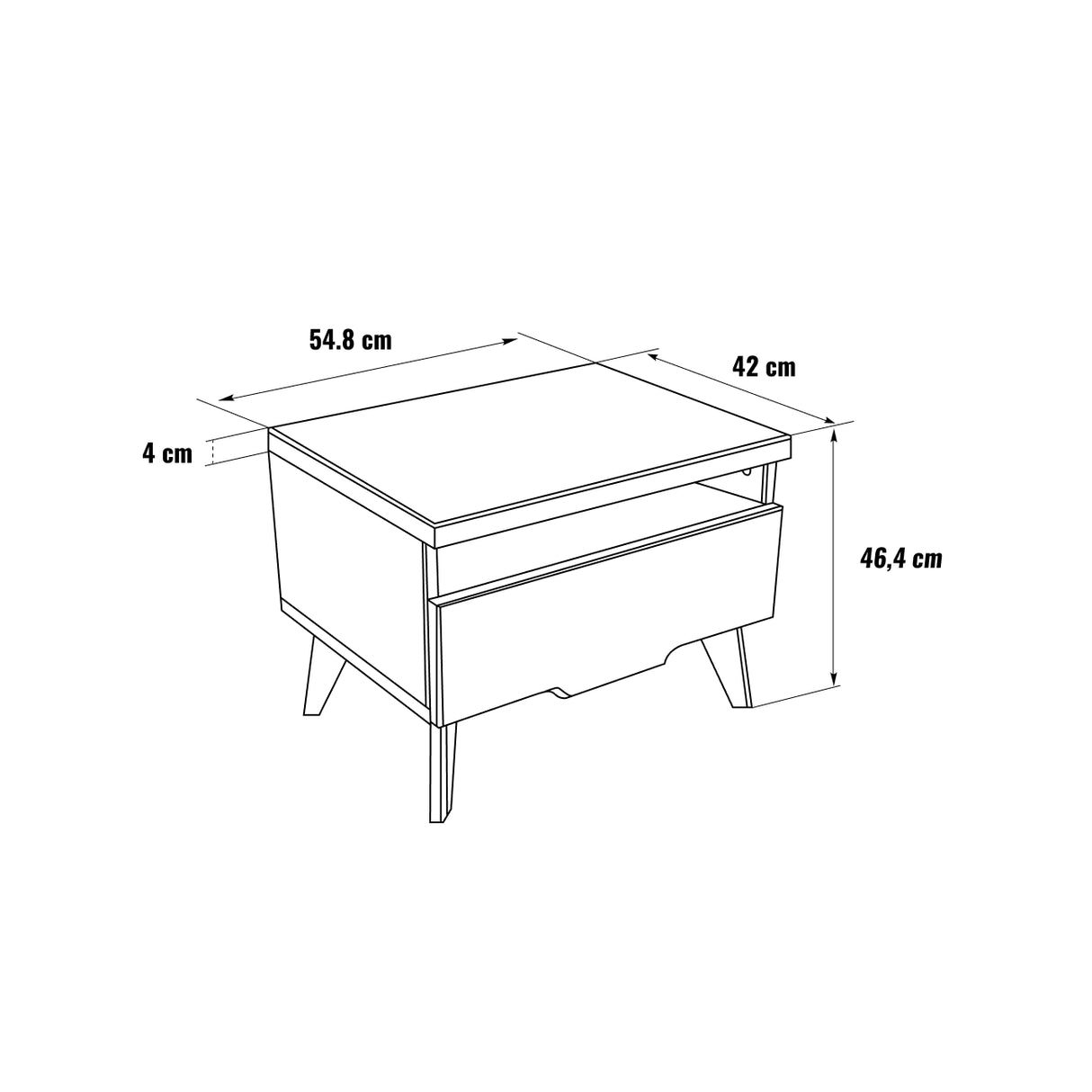 Hansales Nachttisch Holz Scandy aus massiver Birke