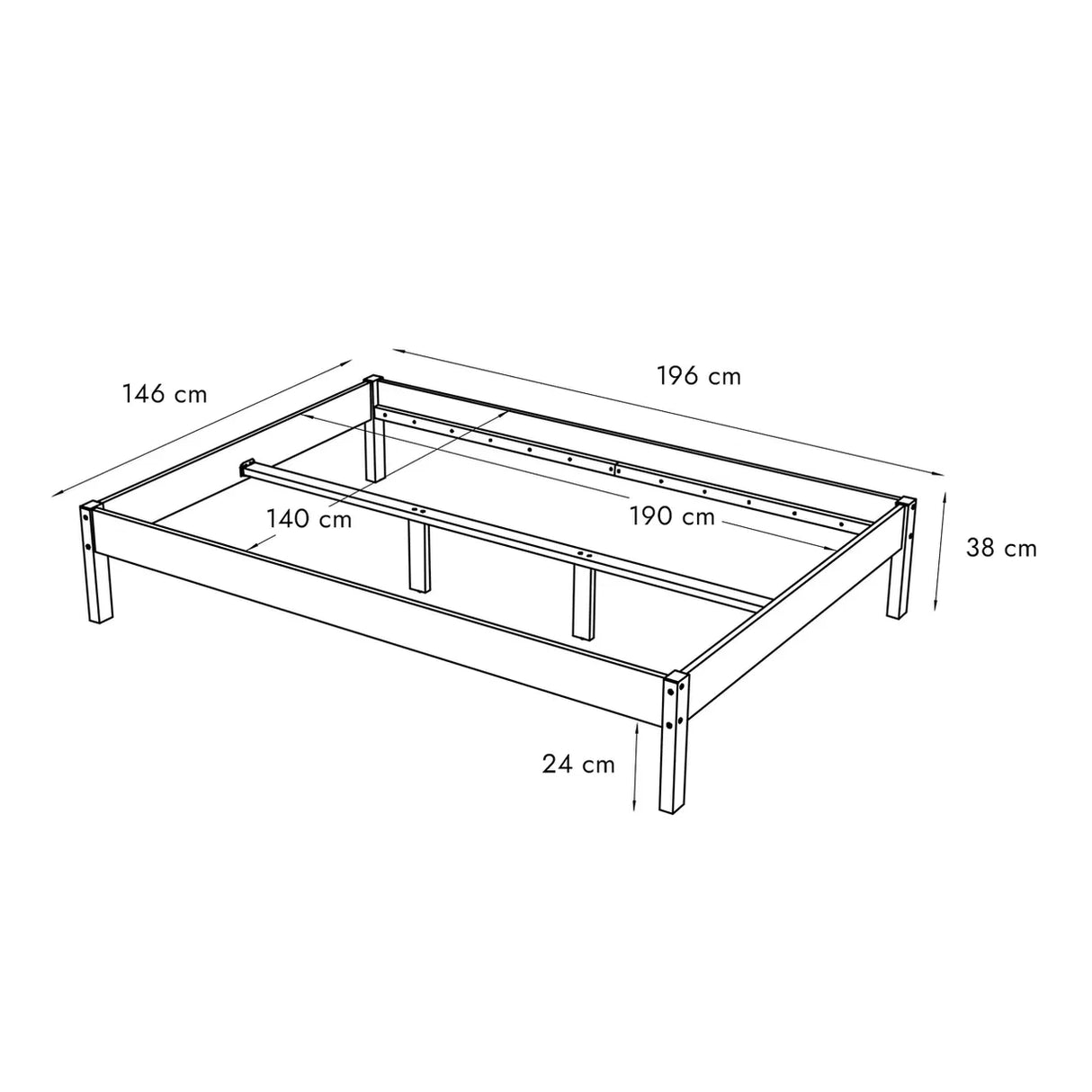 Massivholz Bett 140x190 Lauli Scandi Style