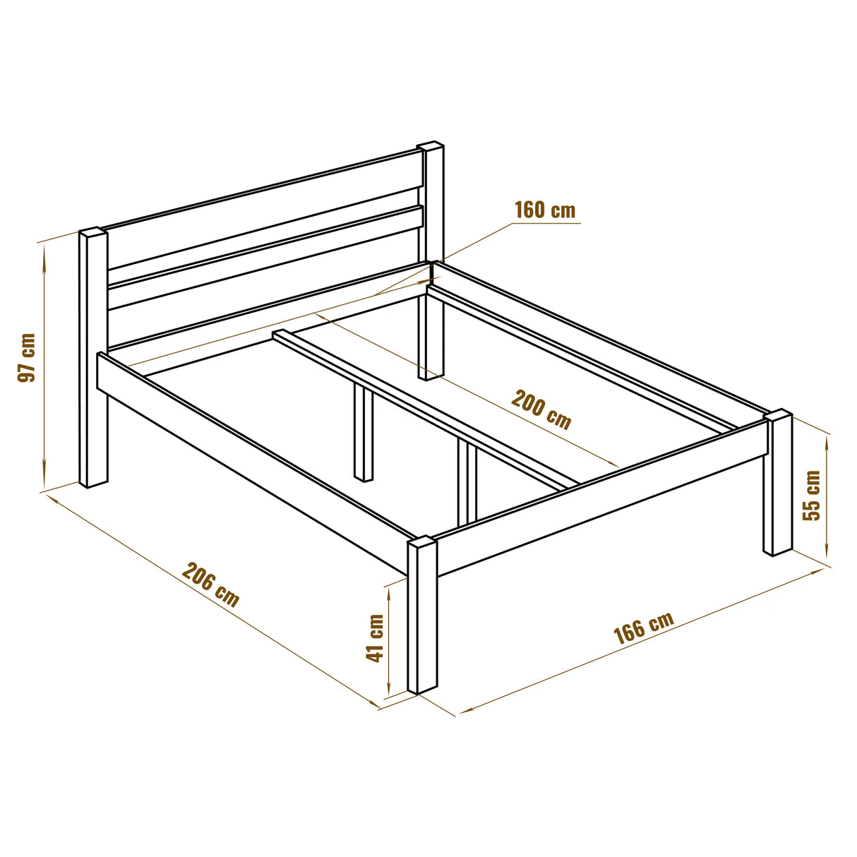 Seniorenbett 160x200 Liegehöhe 55 cm