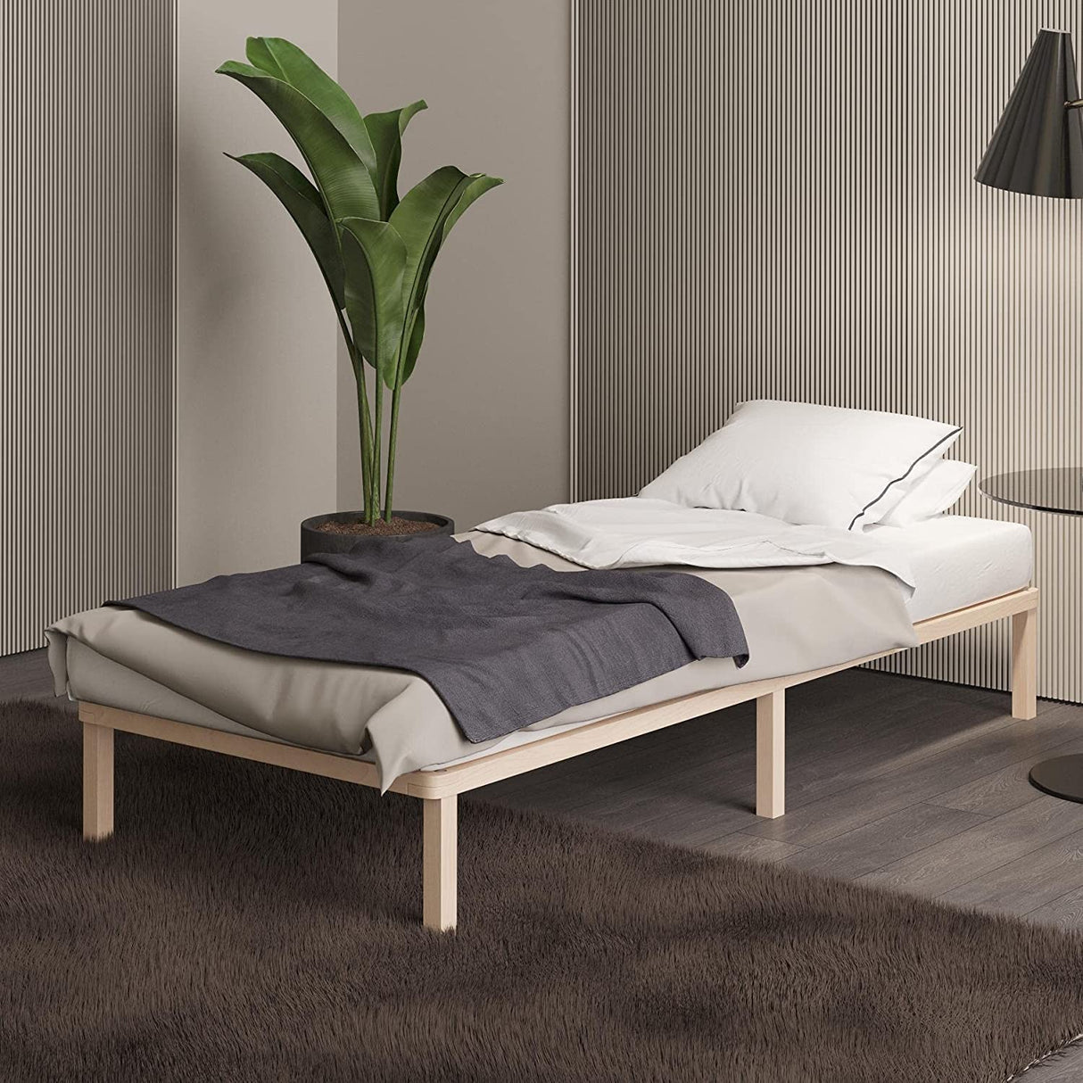 Futonbett aus Massivholz Birke 70x200
